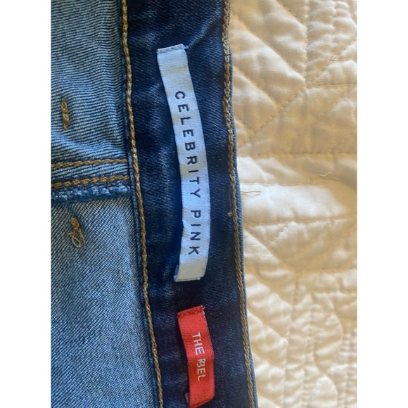 Vanilla Star Bermuda Jean Shorts 9 Juniors' Distressed Stretchy Cuffed - Picture 2 of 4